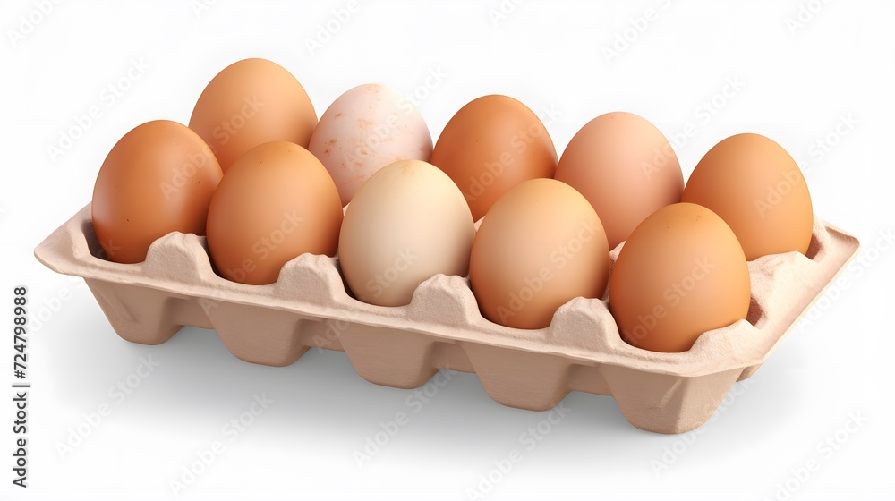 chicken eggs in paper tray isolated on transparent background ,raw egg chicken eggs in paper tray isolated on transparent background ,raw egg