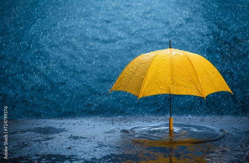 Wallpaper Mural yellow umbrella on a rainy day Torontodigital.ca