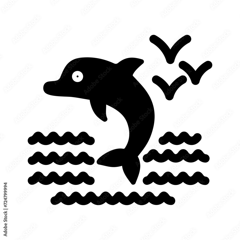 Naklejka premium Dolphin Vector Icon