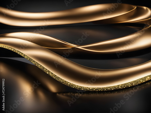 golden fiery curving line on a noble black background