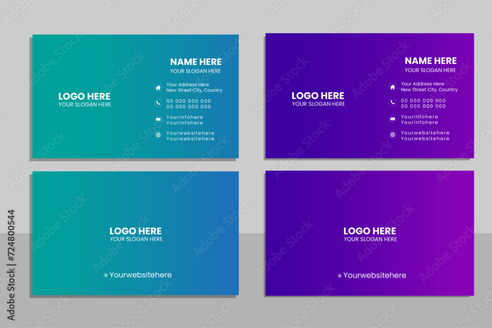 Double-sided creative business card vector design template. Business card for business and personal use. Vector illustration design. Horizontal layout, Print ready . Double-sided creative business card vector design template. Business card for business and personal use. Vector illustration design. Horizontal layout, Print ready .