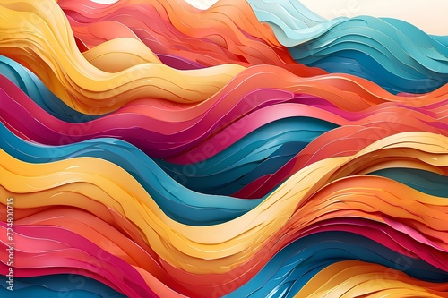 Abstract Colorful Wavy Object Background, created by ai generated