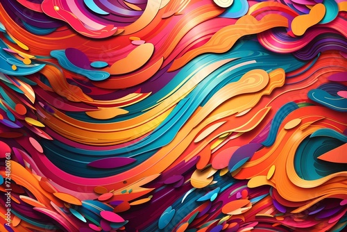 Colorful Rhythmic Graphic Abstract Background, created by ai generated © dion