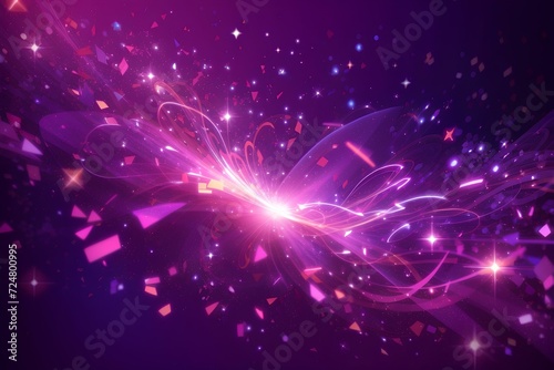 Purple Dream Colorful Particle Light Effect Background created by ai generated
