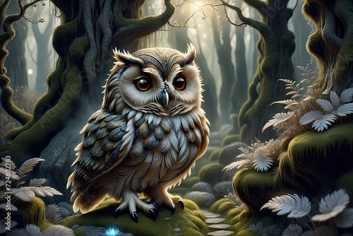 very detailed very cute owl small very soft fur very beautiful perfect anatomy