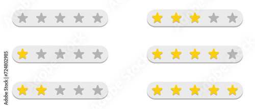 Star rating set icon. Flat illustration web design.