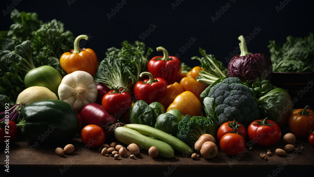 Vegetables, studio photograph,professional photoshoot, bright light