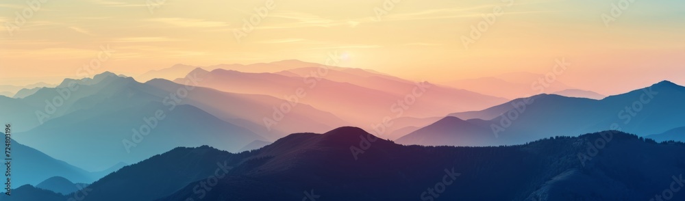  mountains of summer in evening in the style (15)