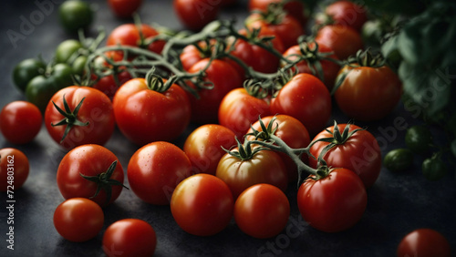 red tomatoes in a market