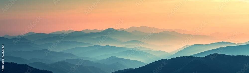  mountains of summer in evening in the style (15)