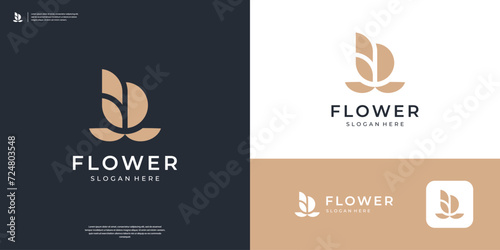 Rose flower logo icon illustration