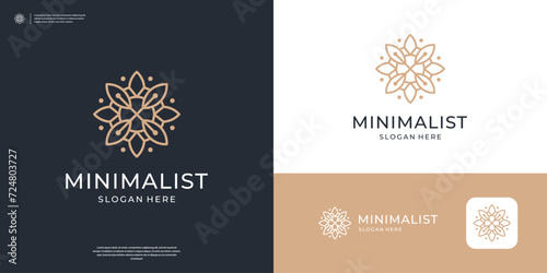 Abstract floral icon logo. Beauty flower logo design template