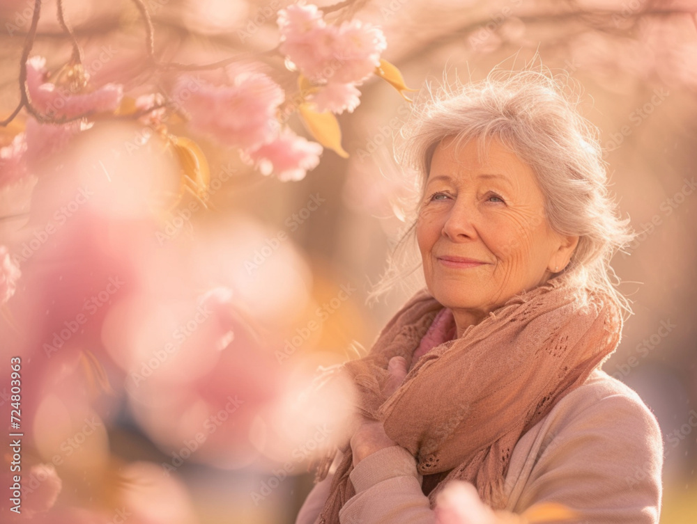 A beautiful middle aged woman posing in a fairy nature landscape A beautiful middle aged woman posing in a fairy nature landscape
