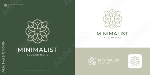 Minimalist elegant flower logo icon beauty salon