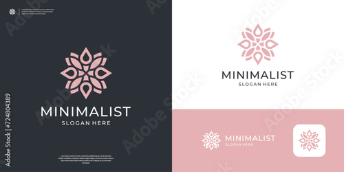 Luxury flower logo icon template. Abstract beauty floral symbol for salon, cosmetic, spa