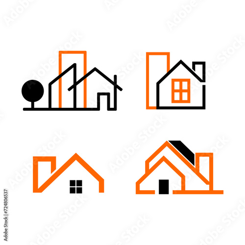 Real estate logo design template vector illustration