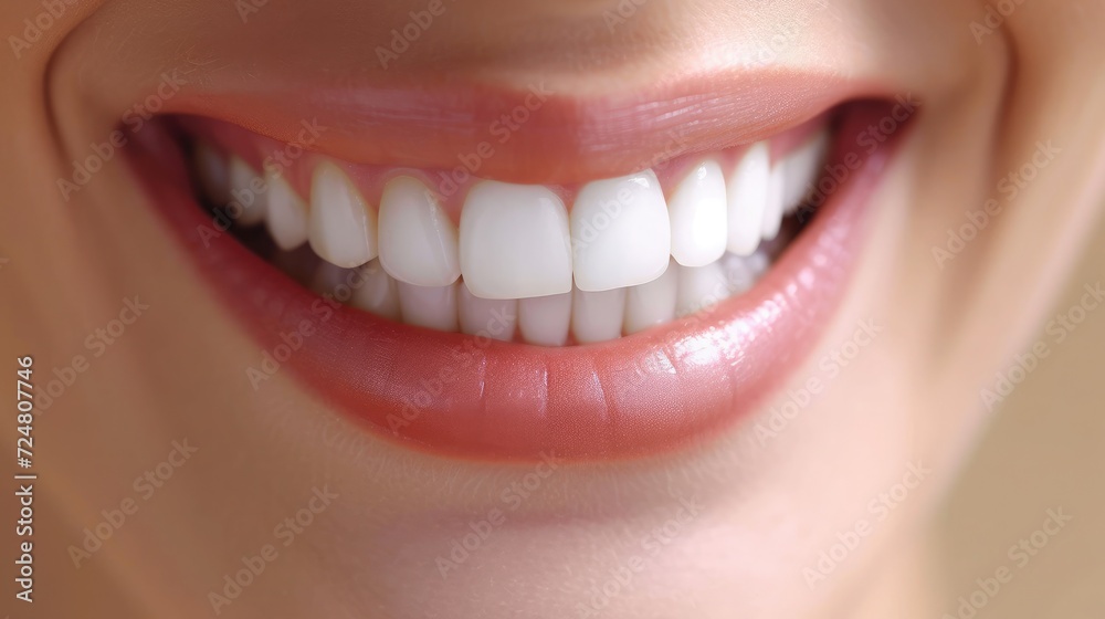 closeup of smile with white healthy teeth closeup of smile with white healthy teeth