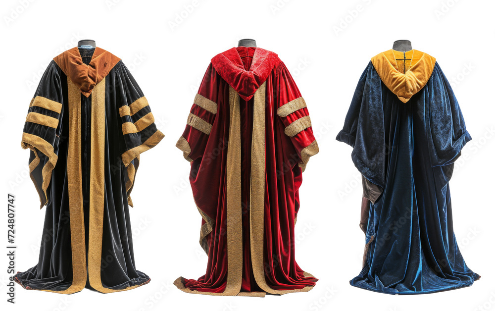Academic Robes On Transparent Background.