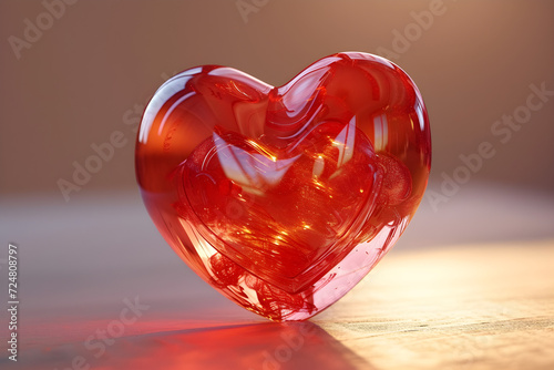 A romantic 3D render illustration of a heart, perfect for Valentine's Day celebrations and love-themed events.