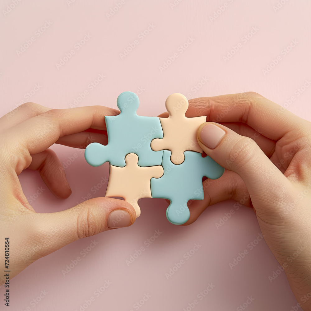 Business hand connecting jigsaw , Business concept. Business hand connecting jigsaw , Business concept.