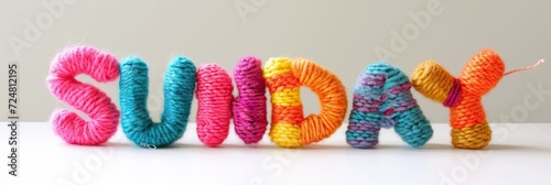 The word Sunday in colorful...