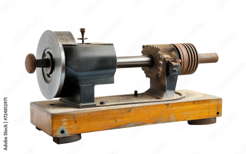 Precision with the Bench Grinder On Transparent Background.