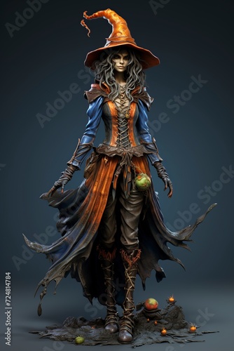 witch woman from legends is standing