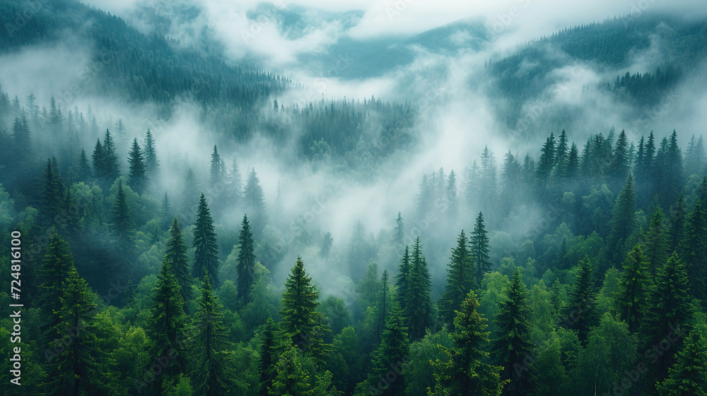 A Captivating View Of Fog and Mystical Woodland Moody Forest Landscape A Captivating View Of Fog and Mystical Woodland Moody Forest Landscape