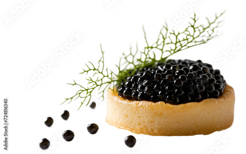 Elevating Tastes with Caviar Canape On Transparent Background.