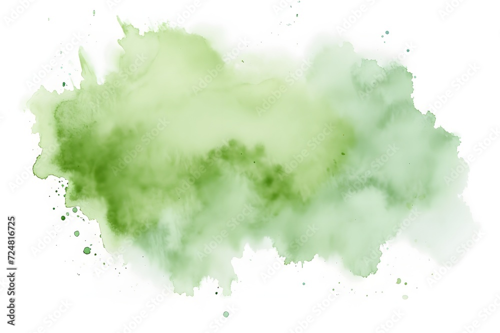 Blot of green watercolor isolated on white background