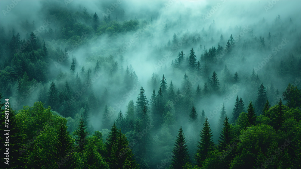 A Captivating View Of Fog and Mystical Woodland Moody Forest Landscape A Captivating View Of Fog and Mystical Woodland Moody Forest Landscape