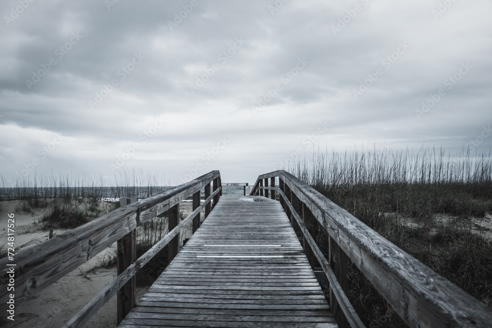 wooden bridge over the sea