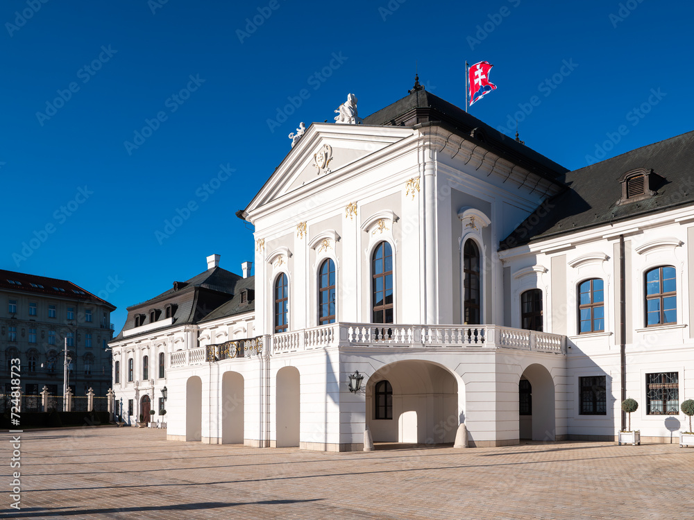 Grasalkovic Palace or Presidential Palace is a Rococo building on Hodžovo town square in Bratislava. Since 1996, the President of the Slovak Republic resides in it.