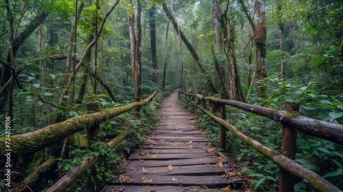 Beautiful rain forest at ang ka nature trail in doi Inthanon national park