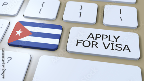 Canvas Print Cuba, Apply for Visa Concept