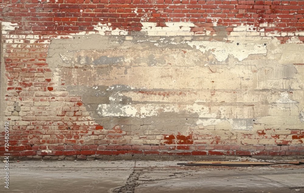 Obraz premium The illustration depicts a distressed, grunge empty background with rough, weathered textures, and rustic, aged features.