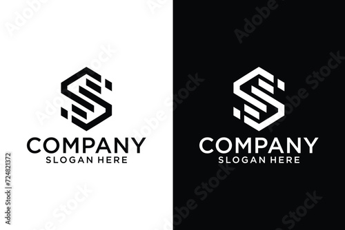 initial s Modern creative logo type. Vector icon. Unusual geometric letter S. Architectural vector logo. Isolated monogram.