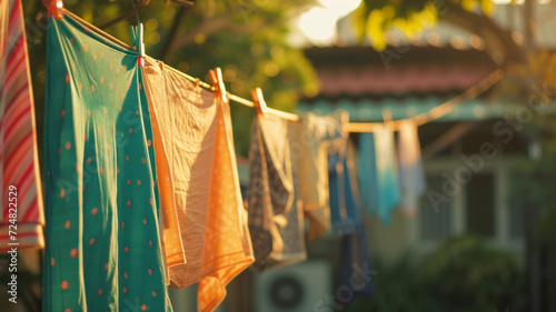 Drying clothes in the fresh air