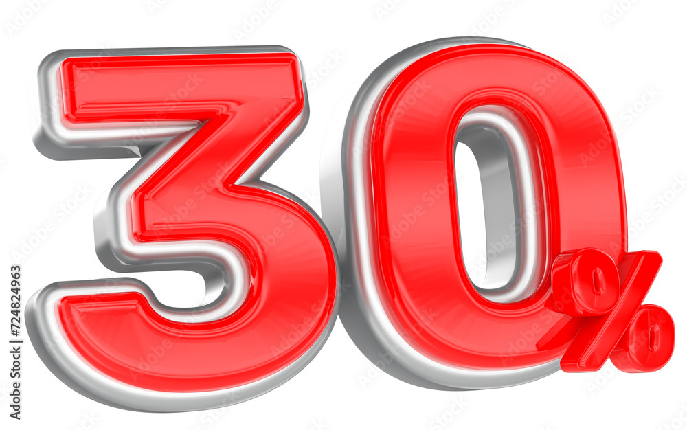 30 Percent Number 3D Render 30 Percent Number 3D Render