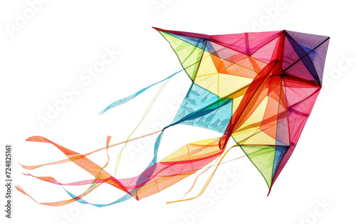 The Art of Kite Flying On Transparent Background.