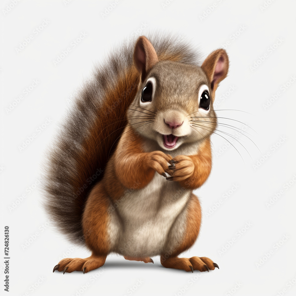 Funny squirrel on white background Funny squirrel on white background