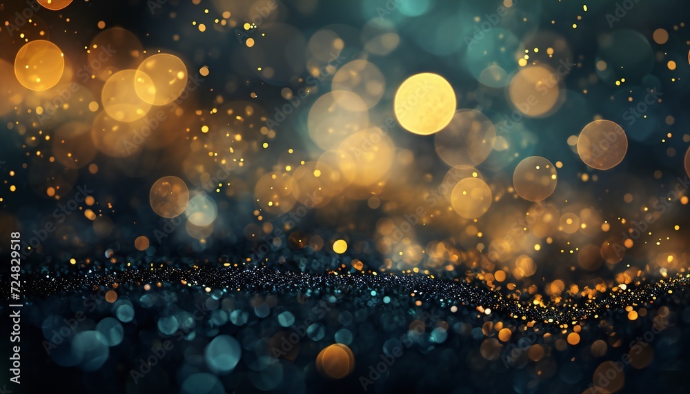 Abstract festive dark background with gold glitter Abstract festive dark background with gold glitter
