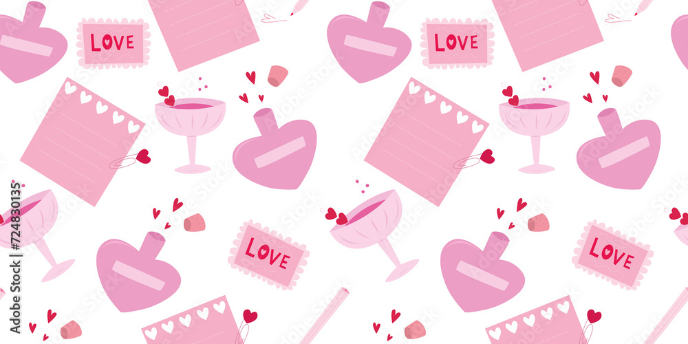 Valentine's day pattern. Seamless design. February 14 wrapping paper
