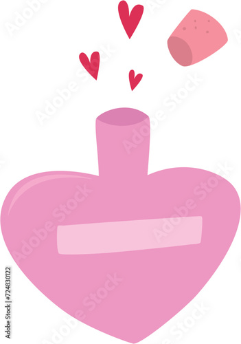 Love potion vector. Bottle with hearts. Valentine's day