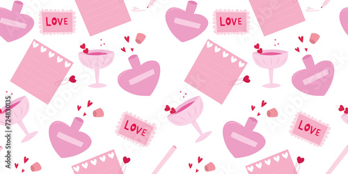Valentine's day pattern. Seamless design. February 14 wrapping paper
