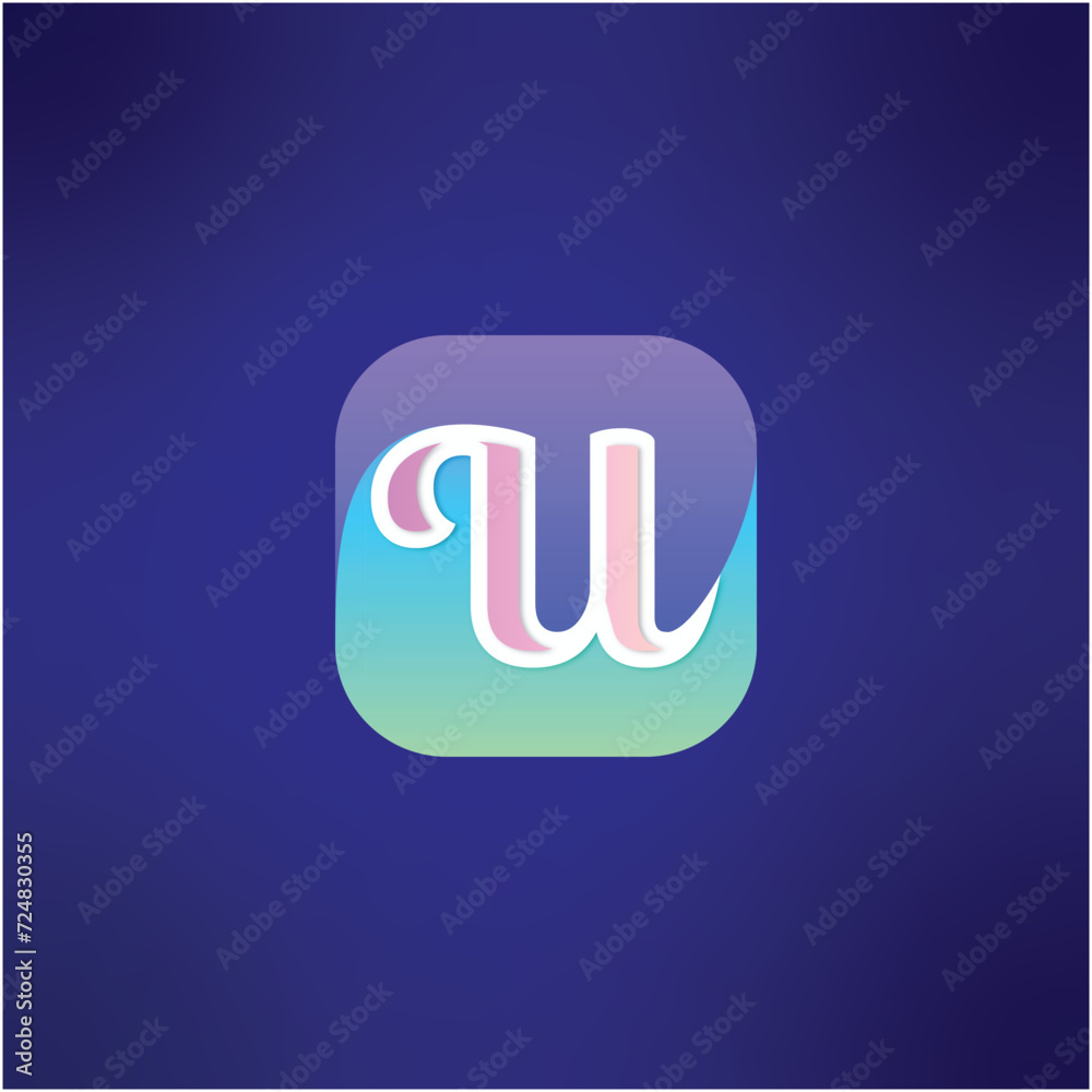 Modern letter U abstract logo template, colorful, app icon, letter U logo for technology brand identity symbol mark design.