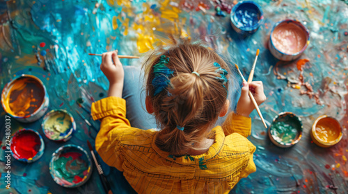 Les arts plastiques dans une classe d'école avec des enfants