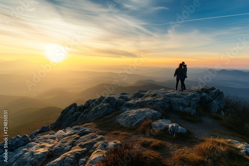 couple on a mountain top with a sunrise view © Alfazet Chronicles