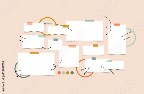 Vector photo collage template moodboard pictures grids vector illustration, vision board	