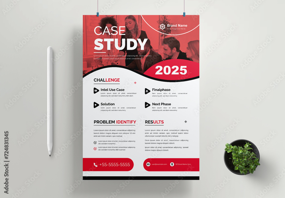 Case Study Design Layout Stock Template | Adobe Stock